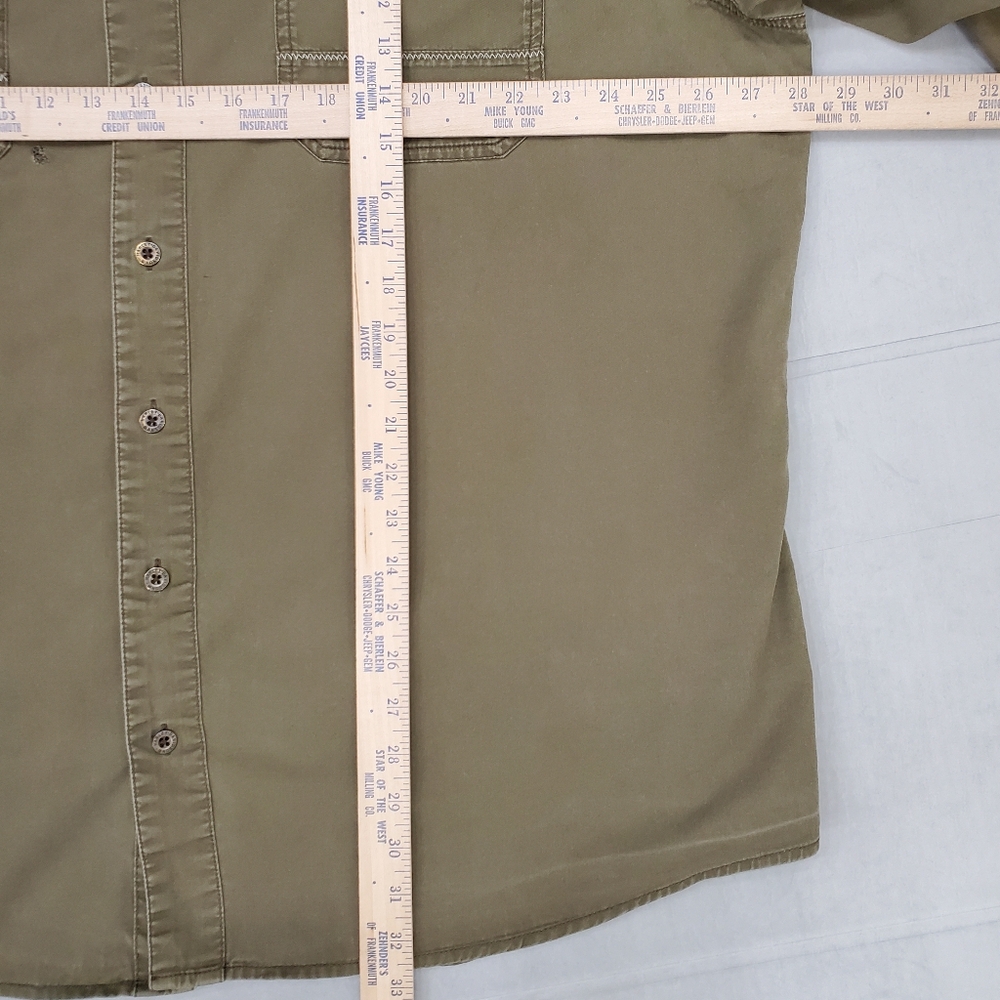 Harley Davidson shirt men's 3XL army green western style long sleeve button - Picture 4 of 13